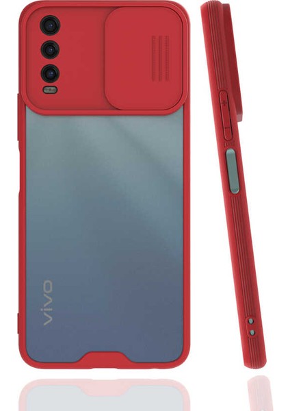 Vivo Y20 Kılıf Lensi Kapak-Kırmızı