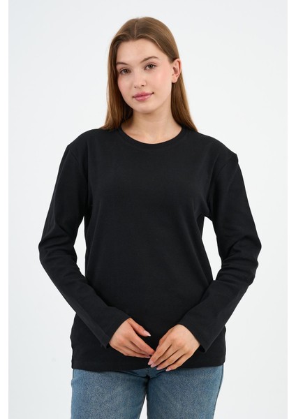 Bisiklet Yaka Basic Likralı Sweatshırt (WK25512WN) fırsatları