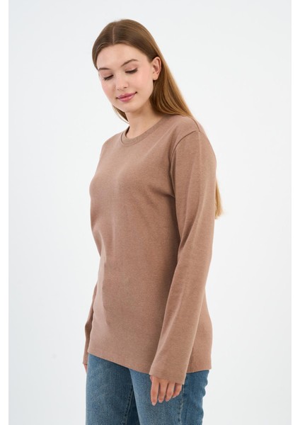 Bisiklet Yaka Basic Likralı Sweatshırt (WK25512WN) fırsatları