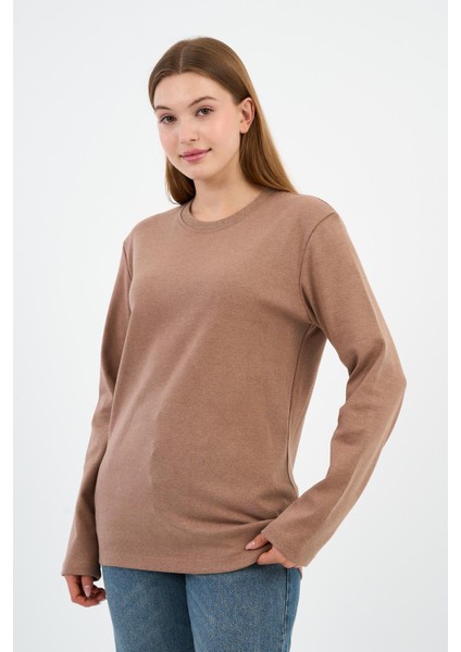 Bisiklet Yaka Basic Likralı Sweatshırt (WK25512WN) indirimleri