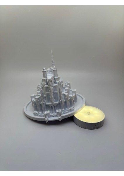 Minas Kalesi Gece Lambası | Yüzüklerin Efendisi Minas Tirith Dekoratif Lamba | 20CM | Ledli
