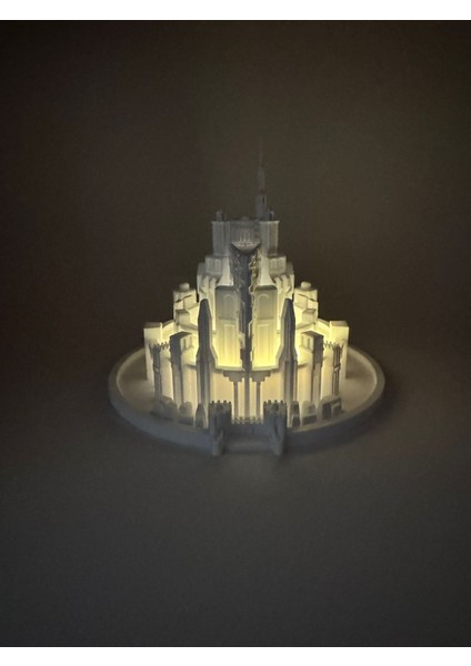 Minas Kalesi Gece Lambası | Yüzüklerin Efendisi Minas Tirith Dekoratif Lamba | 20CM | Ledli