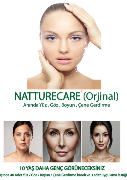 Yüz-Kaş-Boyun Gerdirme Bantı İpli 40'lı Set Medikal Malzemeden Yeni Nesil