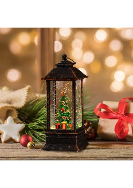 Pine Tree Christmas Lantern Hediyelik Led'li Çam Ağacı Figürlü Şamdan