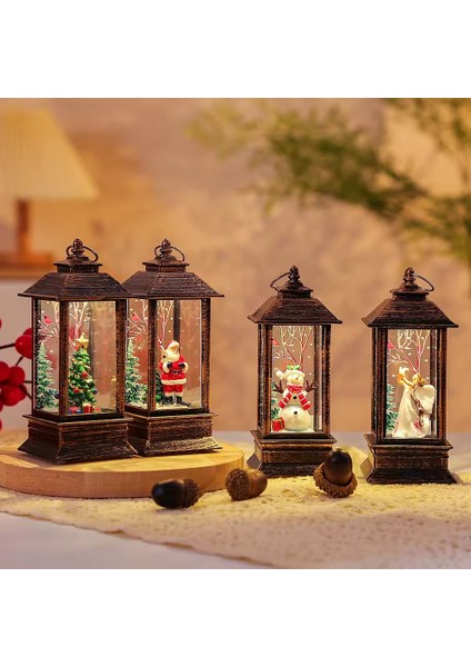 Pine Tree Christmas Lantern Hediyelik Led'li Çam Ağacı Figürlü Şamdan