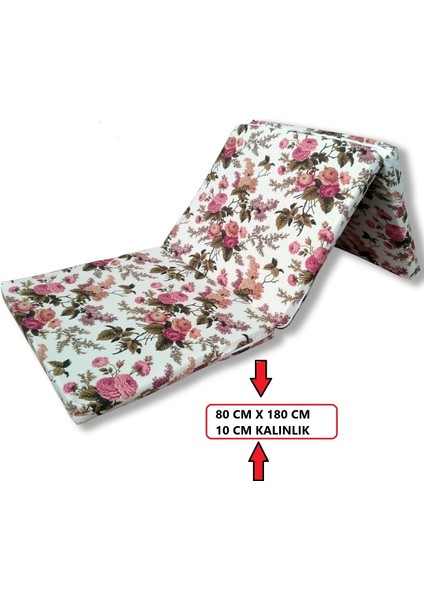 Katlanır Yer Yatağı Tek Kişilik Sünger Minder Yatak 80 x 180 x 10 cm Gri Kalın Sünger Ingiliz Model