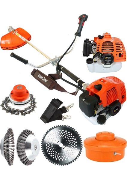 Benzinli 9,9 Hp Toplam Başlık Ultra Çim Biçme Tırpan Makinası Yan Tipi Ot Çalı Çim Biçme Makinesi