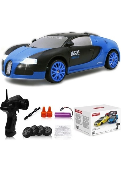 Rc Drift Araba 2.4ghz 1:24 Ölçekli 4WD Yüksek Hızlı Uzaktan Kumandalı Arabalar LED Işıklı Piller ve Sürüklenen Lastikler Yetişkinler Için Yarış Sporu Oyuncak Arabalar Erkek Kız Ço (Yurt Dışından)