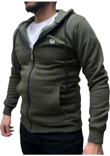 Fermuarlı 3 Iplik Erkek Sweat Ceket