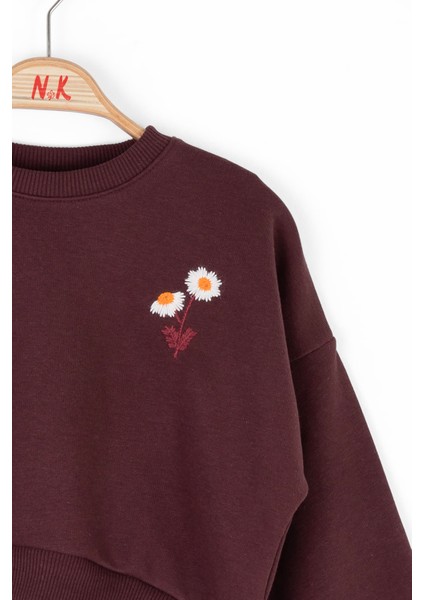37505 Kız Çocuk Bordo Akasya Sweat modelleri