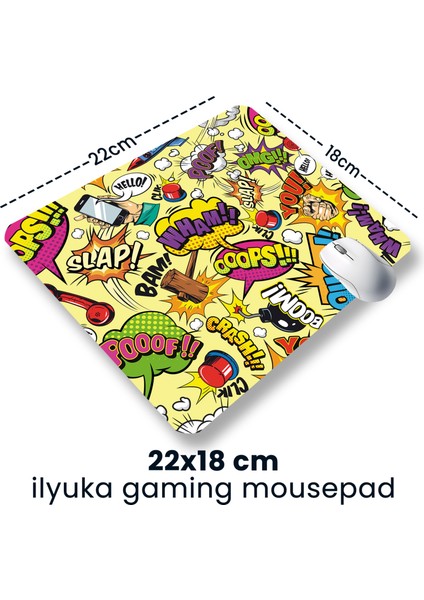 Funny Figures 22X18CM MP522218 Ilyuka Mini Boy Gaming Mousepad Dikişsiz Kenar Kaymaz Kauçuk Taban 22X18CM