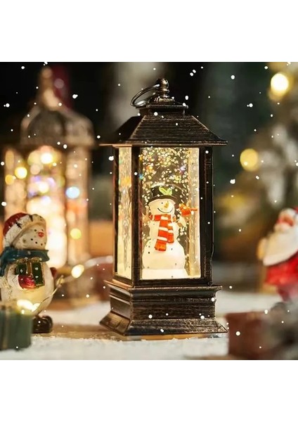 Christmas Lantern Hediyelik Led'li Kardan Adam Figürlü Şamdan
