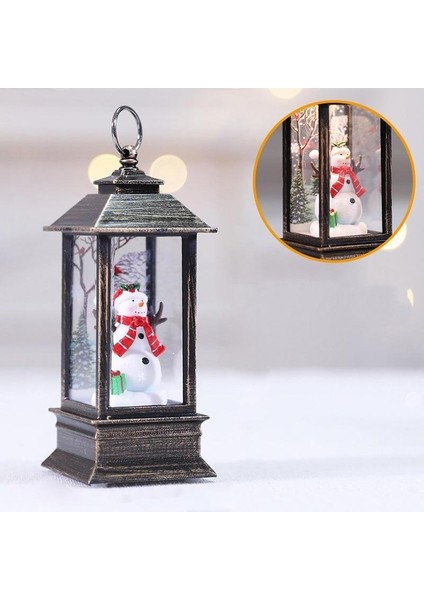 Christmas Lantern Hediyelik Led'li Kardan Adam Figürlü Şamdan