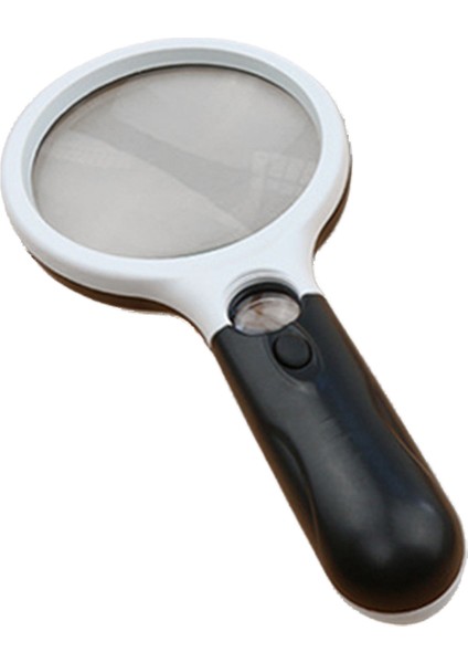 Büyüteç Çift Lens ile 3 LED Ampul El Yüksek Okuma Büyütme 3X-45X (Yurt Dışından)