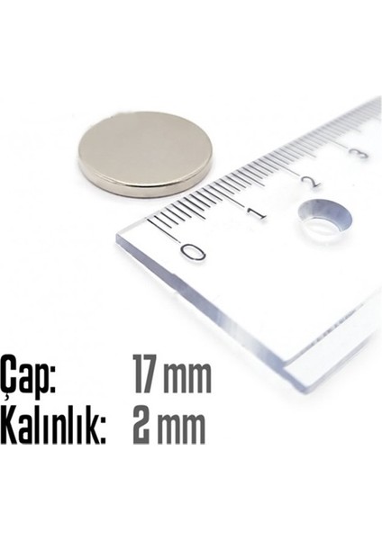 Neodyum Mıknatıs Silindir Çap 17 mm , Kalınlık 2 mm Veya 3 mm fiyatları