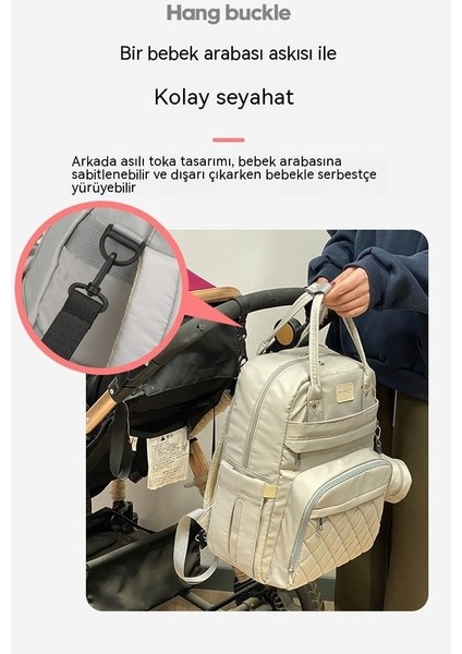 Anne Çantası Yeni Büyük Kapasiteli Arabası Çantası Kore Hafif, Kuru ve Islak Ayrılmış Sırt Çantası Süt Deposu Anne ve Çantası (Yurt Dışından)