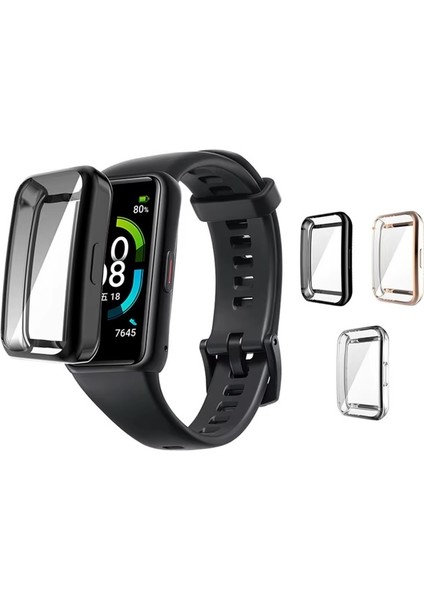 Huawei Band 7 Uyumlu Tam Koruma Kasa ve Ekran Koruyucu Silikon Kılıf fiyatları