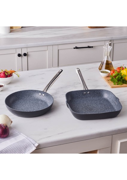 Biogranit Monet 2 Parça Tava Grill Set Siyah