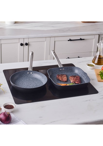 Biogranit Monet 2 Parça Tava Grill Set Siyah