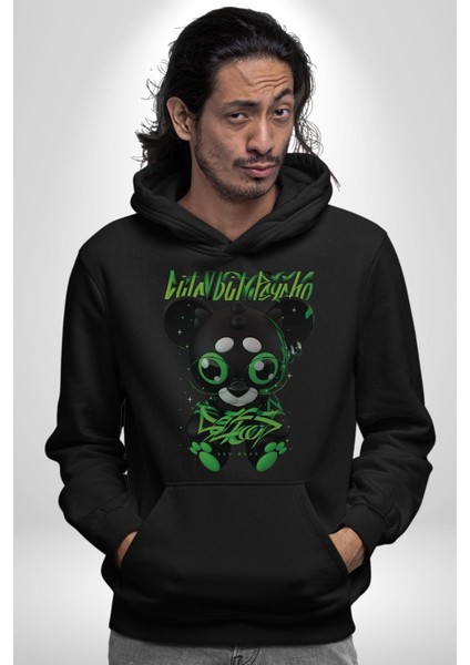 Harvey Duckman Bilim Kurgu, Korku Erkek Kadın Siyah Dijital Baskılı Kapüşonlu Sweatshirt Hoodie