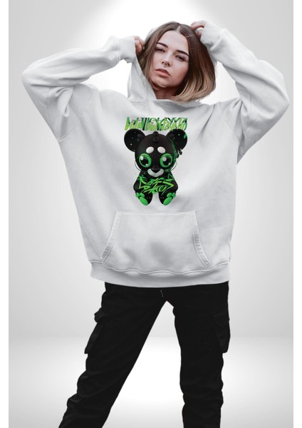 Harvey Duckman Bilim Kurgu, Korku Erkek Kadın Beyaz Dijital Baskılı Kapüşonlu Sweatshirt Hoodie
