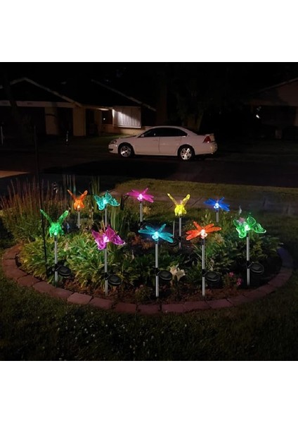 Solar Dragonfly Light Yusufçuk Böceği Figürlü Değişken Renkli Güneş Enerjili Bahçe Aydınlatma