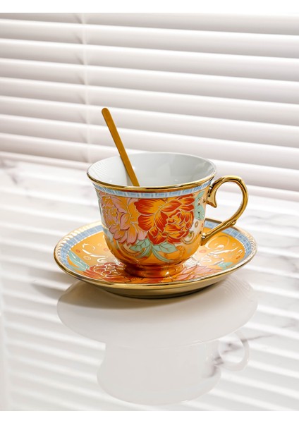 Kahve Fincan Seti Avrupa Fincan ve Çay Tabağı Kahve Fincanı Ev Retro Ingiliz Çay Seti Fransız Ikindi Çayı Zarif (Yurt Dışından)