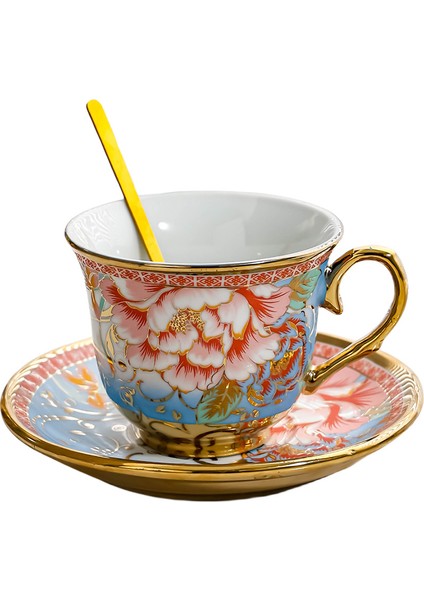 Kahve Fincan Seti Avrupa Fincan ve Çay Tabağı Kahve Fincanı Ev Retro Ingiliz Çay Seti Fransız Ikindi Çayı Zarif (Yurt Dışından)
