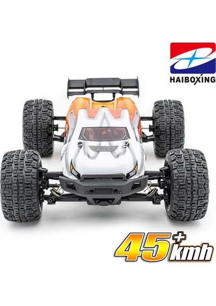 1/16 Destroyer 45KM+ Sürat Uzaktan Kumandalı Model RC Model Araba RTR Elektrikli 4WD Brushless Fırçasız Truggy Truck (Turuncu) + 1100 mAh 7.4V 2S 30C Lipo Batarya