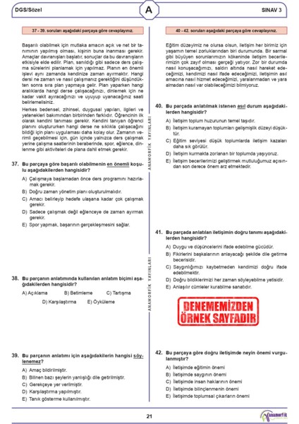 2025 DGS 10'lu Paket Deneme Sınavı Özgün Yeni Nesil Türkiye Geneli Kurumsal Çözümlü Anamorfik Yayınları