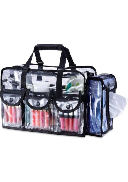 Kozmetik Çantalar Pvc Şeffaf Seyahat Tote Temizle Organizatör Su Geçirmez Profesyonel Makyaj Organizatör Çantası Büyük Kapasite | Kozmetik Çanta ve Davalar (Yurt Dışından)