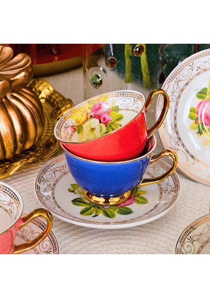 Porselen Rose 6 Kişilik Kahve Fincanı 90CC Lıa-02