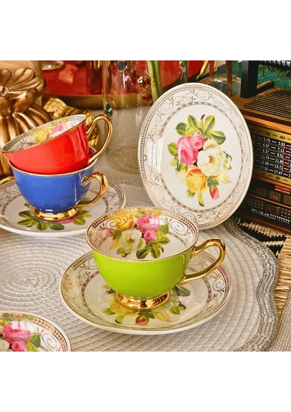 Porselen Rose 6 Kişilik Kahve Fincanı 90CC Lıa-02 fırsatları