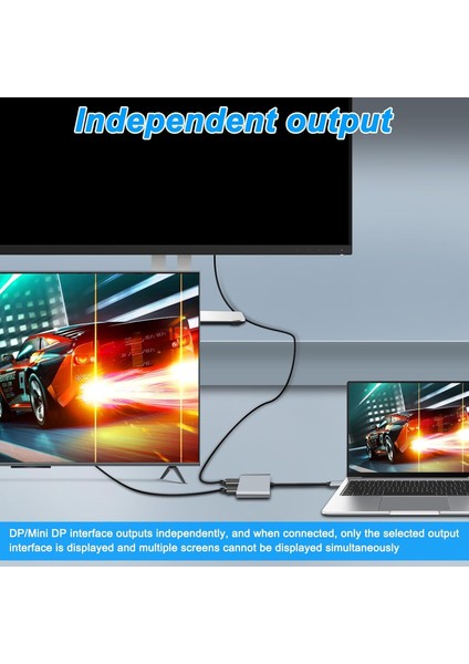 USB Type-C To Mini Dp/dp Displayport Adaptörü 4K 2 In 1 Tip C Erkek Displayport ve Mini Displayport Dişi Video Dönüştürücü Kablosu Bilgisayar Telefonu Dizüstü Monitör Ekranlar PW-745