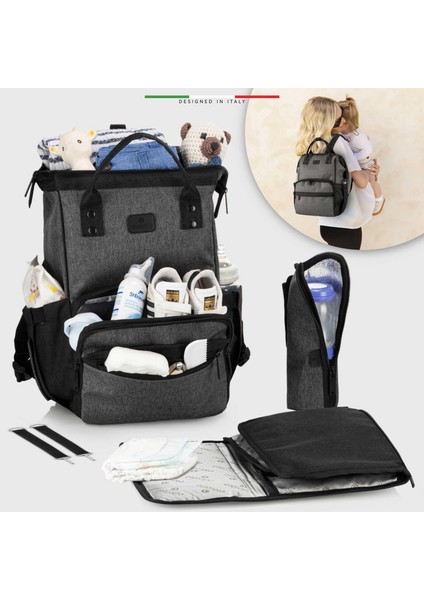 life Venice 3in1 Anne Bebek Bakım Çantası Siyah-Gri fiyatları