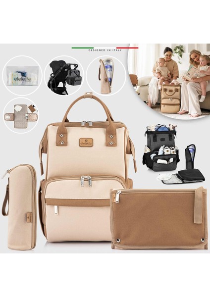 Elelelife Venice 3in1 Anne Bebek Bakım Çantası Bej