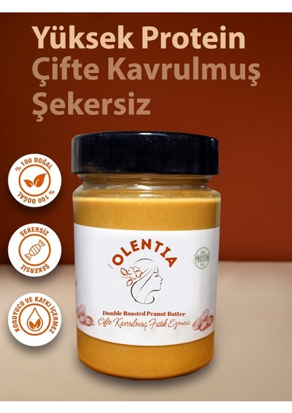 Şekersiz Çifte Kavrulmuş %100 Fıstık Ezmesi 320 gr