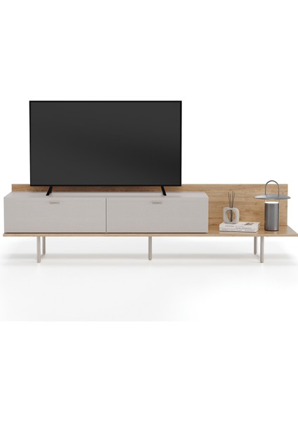 Cante Tv Sehpası, 210X53 cm - Açık Meşe