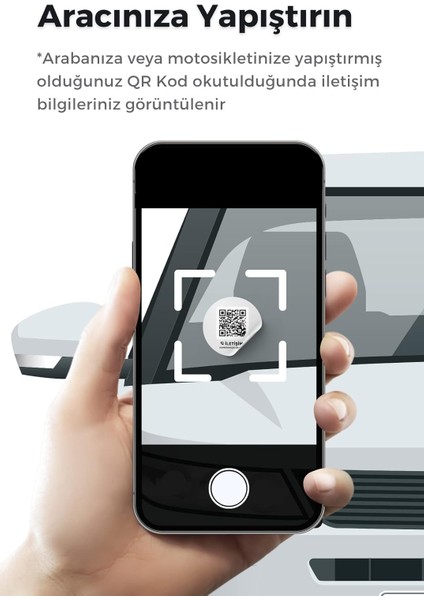 Araç Park Oto Numaratör 2 Adet Qr Kodlu Özel Etiket Qr Kimlik