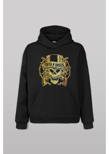 Guns N Roses And Rock Music Ön Baskılı Sweatshirt Unisex Kapüşonlu Hoodie