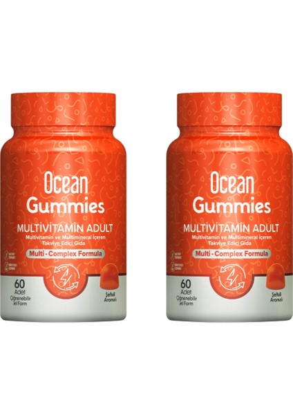 Gummies Multivitamin Adult 60 Çiğnenebilir Jel Form 2li Paket