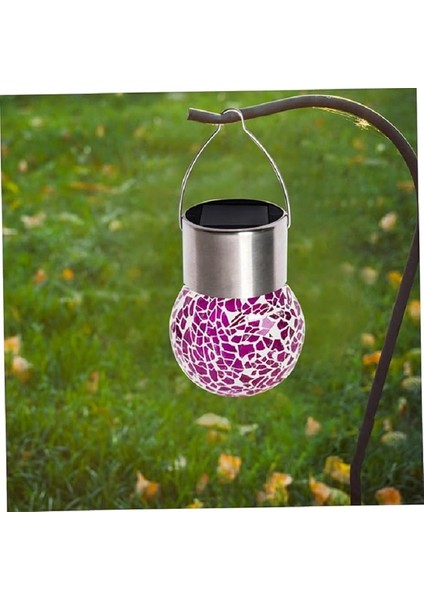 Solar Small Cracked Bottle Lights Güneş Enerjili Mor Renkli Mozaik Görünümlü Cam Aydınlatma modelleri