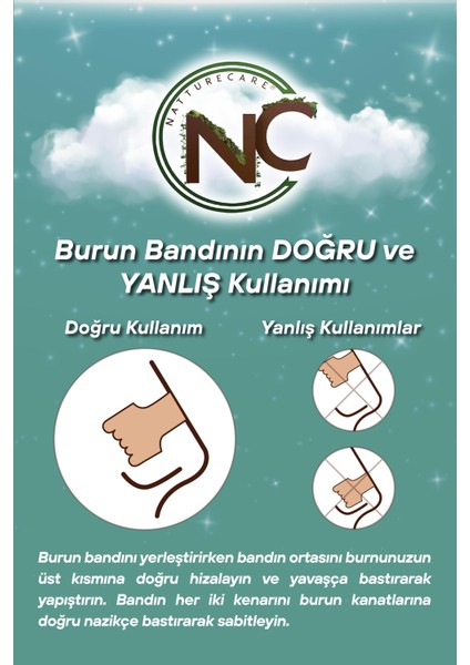 Yeni Nesil Nefes Almaya Yardımcı ve Horlamayı Azaltan Burun Bandı 10'lu 60*22 Seffaf