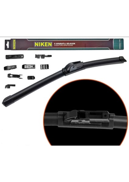 Araç-Otomobil 9 Aparatlı 22''/550 mm Silecek-Nıken