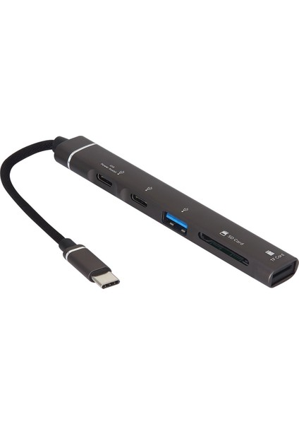 Type-C Hub, 5in1, 2 Adet Type-C, 1 Adet Usb-A Çoklayıcı, Tf Kart Girişli USB C Hub Adaptörü Sd Kart Okuyucu Macbook ile Uyumlu H02 ZR888