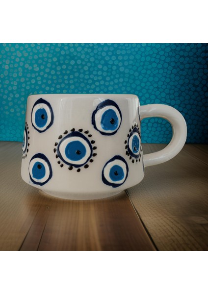 Ilbay Seramik Kupa Mug Klasik Yuvarlak Nazar