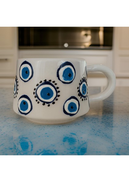 Ilbay Seramik Kupa Mug Klasik Yuvarlak Nazar fırsatları