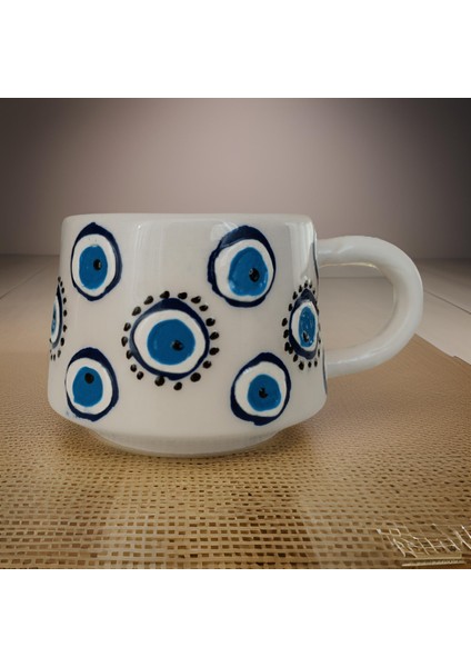 Ilbay Seramik Kupa Mug Klasik Yuvarlak Nazar