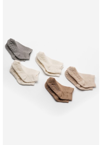 Doğal Bambu 5'li Set Bebek Patik Çorap ( +6 Ay Sonrası Kaydırmaz Silikon Tabanlı ) modelleri