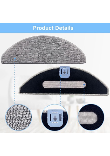 Eufy L60/L60 HYBRID/L60 SES/L50 Serisi Için Mikrofiber Pedler Mop Pedi (Yurt Dışından) modelleri